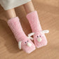 Cute Cartoon Dog Floor Socks Winter Warm Non-slip